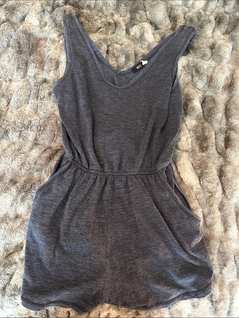 Soft V-Neck Sleeveless Romper in Navy- great condition